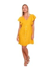 Льняное платье для женщин, жёлтое цена и информация | Платья | 220.lv