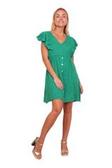 Льняное платье для женщин, зелёный цена и информация | Платья | 220.lv