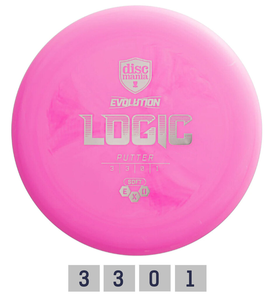 Disku golfa disks Discmania Evolution Soft Exo Logic Putter, rozā cena un informācija | Disku golfs | 220.lv