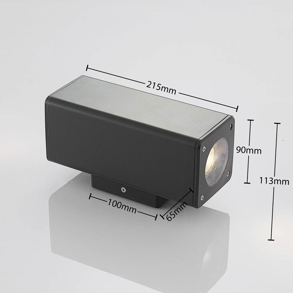 Āra sienas lampa Nati, IP54, GU10, kvadrātveida цена и информация | Sienas lampas | 220.lv