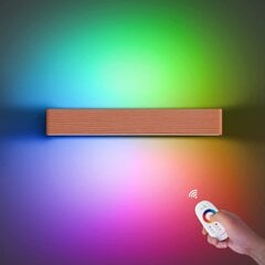 Mainen RGB LED sienas lampa, 52 cm, koka cena un informācija | Sienas lampas | 220.lv
