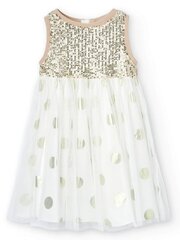 BOBOLI kleita meitenēm Sequin Gold Polka Dots Print 520237506 cena un informācija | Kleitas meitenēm | 220.lv