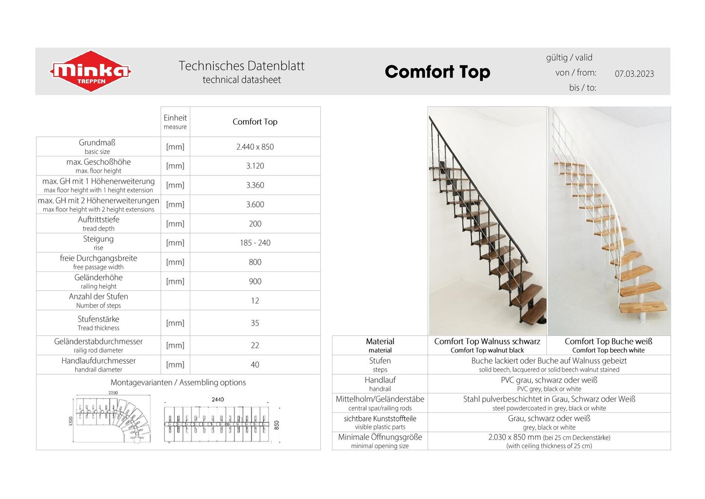 Moduļu kāpnes Comfort Top Minka, Sudraba / Rieksts. Komplektā augstums: 312 cm цена и информация | Kāpnes | 220.lv