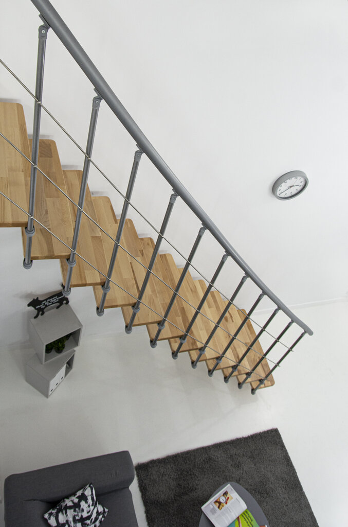 Moduļu kāpnes Comfort Top Minka, Sudraba / Dižskābardis. Komplektā augstums: 312 cm цена и информация | Kāpnes | 220.lv