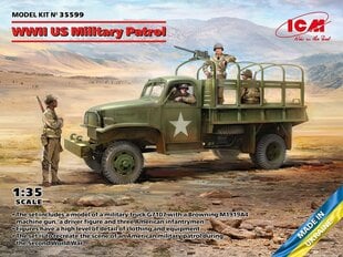 Līmējošais modelis ICM 35599 WWII US Military Patrol (G7107 with MG M1919A4) 1/35 cena un informācija | Līmējamie modeļi | 220.lv