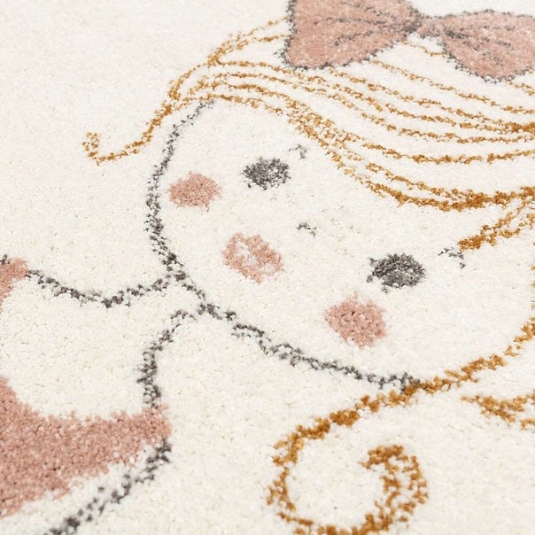 Bērnistabas paklājs, meitenīte, 120 x 170 x 1 cm, rozā-bēšs cena un informācija | Paklāji | 220.lv