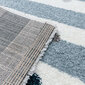 Bērnistabas paklājs ar svītrām un punktiņiem, 160 x 230 x 1 cm, balts un zils cena un informācija | Paklāji | 220.lv