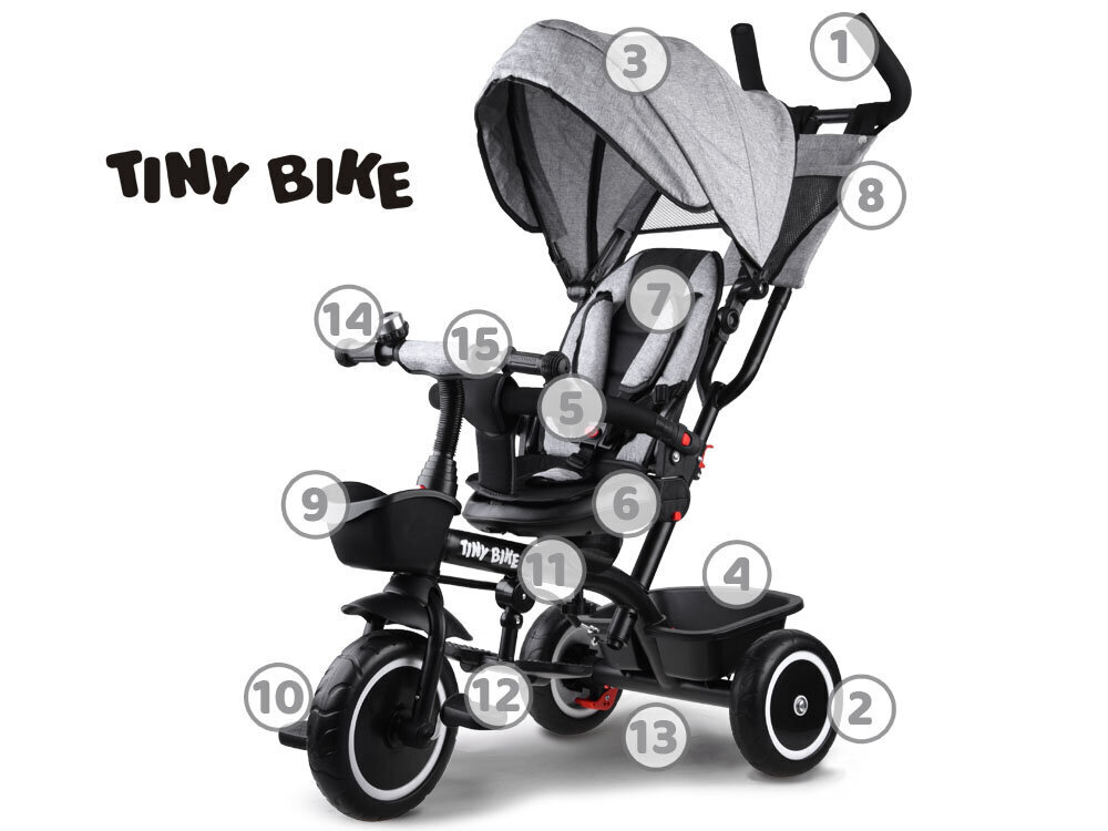 Tricikls Tiny Bike SP0650, pelēks цена и информация | Trīsriteņi | 220.lv