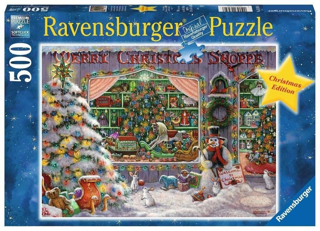 Puzle Ravensburger Ziemassvētku veikals 16534, 500 gab. cena un informācija | Puzles, 3D puzles | 220.lv