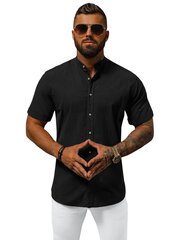 Melns vīriešu krekls Okat O/V50-51552-XXL cena un informācija | Vīriešu krekli | 220.lv