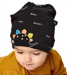 Детская шапка AJS 346060 01, черная, 346060*01-44/46 цена и информация | Шапки, перчатки, шарфы для мальчиков | 220.lv