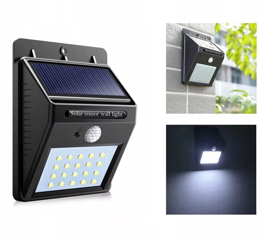 Saules lampa ar kustības sensoru 30 smd LED cena un informācija | Āra apgaismojums | 220.lv