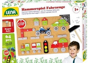 Мозаика с молотком и гвоздями Hammer Game Vehicles, Lena, 65826 цена и информация | Развивающие игрушки | 220.lv