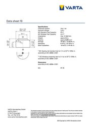 Элементы для слуховых аппаратов 10 VARTA 6 шт. цена и информация | Батарейки | 220.lv
