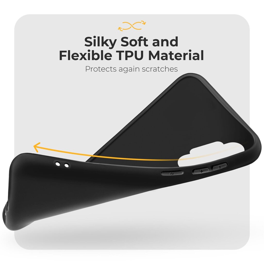 Moozy Minimalist plāns, matēts silikona vāciņš saderīgs ar Samsung Galaxy A32 5G telefona modeli, Melns cena un informācija | Telefonu vāciņi, maciņi | 220.lv