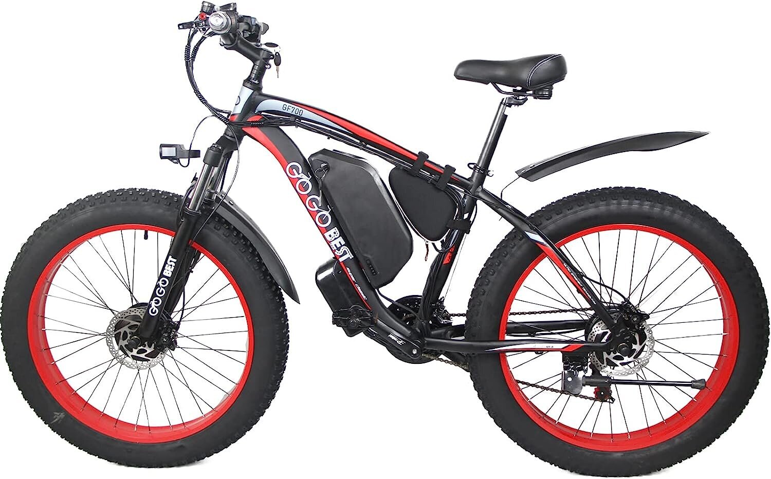 Elektriskais velosipēds GOGOBEST GF700, melns/sarkans, 1000W, 17.5Ah cena un informācija | Elektrovelosipēdi | 220.lv