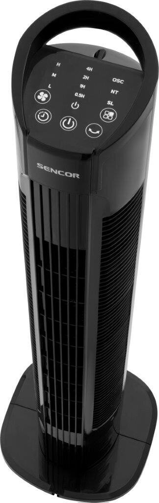 Tornis ventilators Sencor SFT 3113BK, 50W, Touch control, Timer, remote cena un informācija | Ventilatori | 220.lv