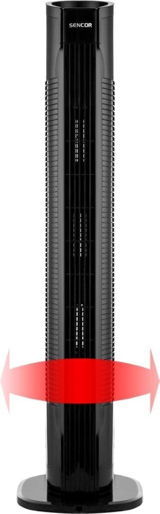Tornis ventilators Sencor SFT 3113BK, 50W, Touch control, Timer, remote cena un informācija | Ventilatori | 220.lv