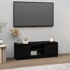 TV skapis ar durvīm, melns, 102x30x36cm цена и информация | Тумбы под телевизор | 220.lv