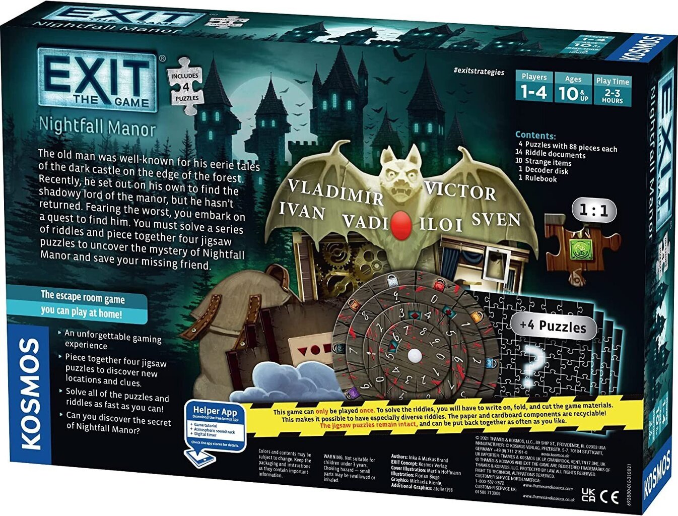 Prāta mežģis Exit: The Game + Puzzle Nightfall Manor цена и информация | Galda spēles | 220.lv