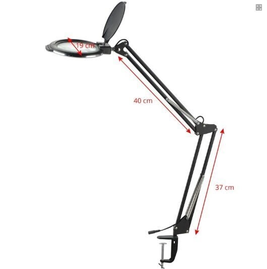 Profesionālās kosmetoloģijas LED lupas lampa MOONLIGHT 8013/6, melna krāsa (ar statīvu) cena un informācija | Mēbeles skaistumkopšanas saloniem | 220.lv