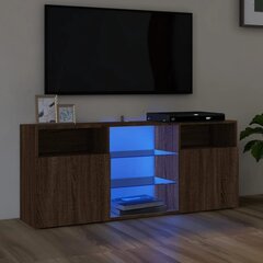 TV skapis ar LED, brūns ozols, 120x30x50cm cena un informācija | TV galdiņi | 220.lv