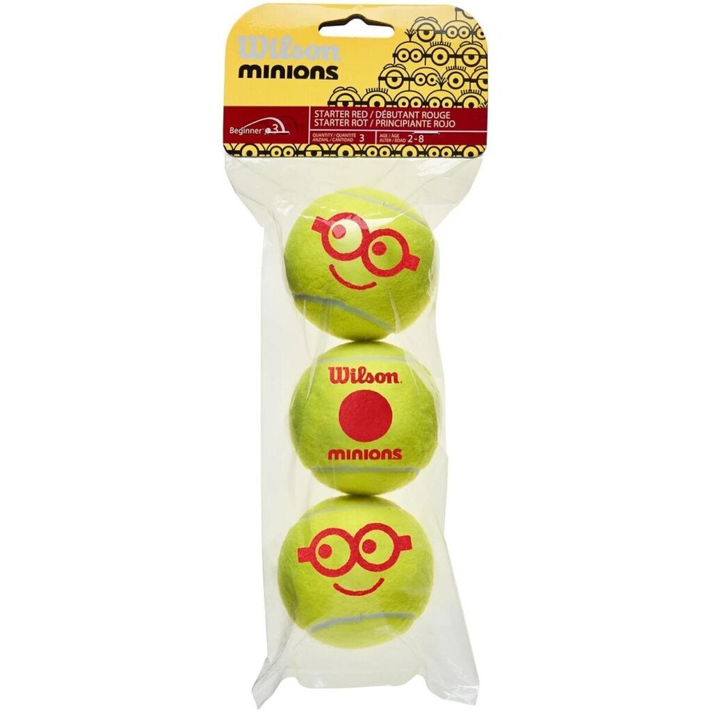 Āra tenisa bumbiņas Wilson Starter Red Minions 3 gab. цена и информация | Āra tenisa preces | 220.lv