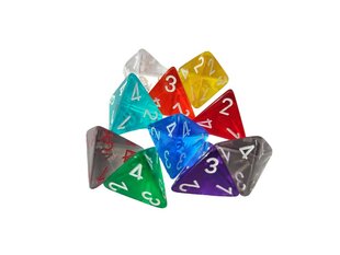 Spēles kauliņi Chessex D4 Translucent Dice, 1 gab. cena un informācija | Galda spēles | 220.lv