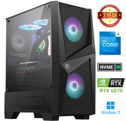 Стационарный компьютер Gamer i5-13400F 32GB 1TB NVME 1TB HDD RTX 4070 Windows 11 цена и информация | Стационарные компьютеры | 220.lv