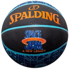 Баскетбольный мяч Spalding Space Jam Court, размер 6, черный и синий цена и информация | Баскетбольные мячи | 220.lv