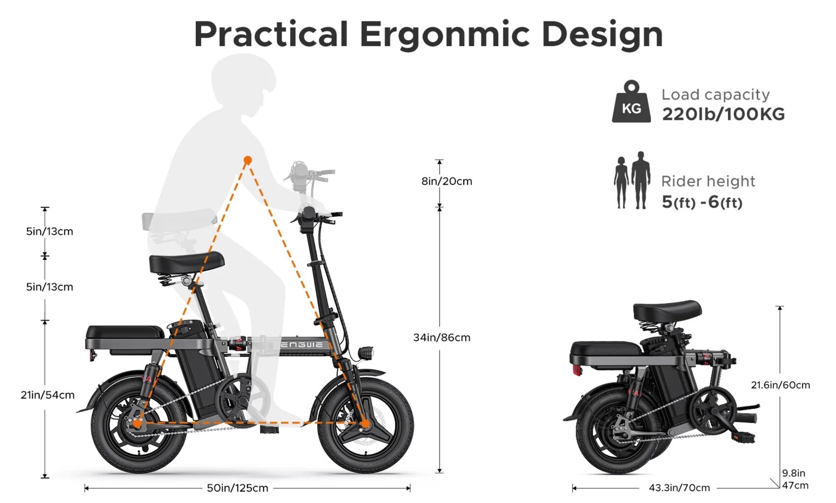 Elektriskais velosipēds Engwe T14, pelēks, 250W, 10Ah (2 gab.) цена и информация | Elektrovelosipēdi | 220.lv