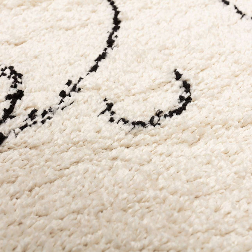 Teddy Bear paklājs 160x230cm, 160 x 230 cm - melns, krēmkrāsas krāsā cena un informācija | Paklāji | 220.lv
