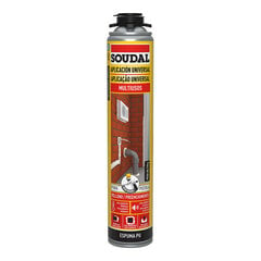 Поролон Soudal Classic 115798 Полиуретан Пистолет Бежевый 750 ml цена и информация | Изоляционные материалы | 220.lv