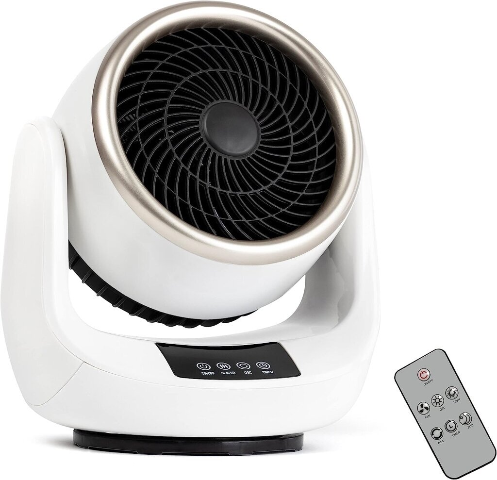 Kompakts ventilatora sildītājs ar tālvadības pulti Saneo 002073, balts цена и информация | Ventilatori | 220.lv