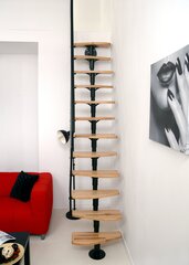 Moduļu kāpnes NIZZA Minka, Melna / Dižskābardis. Komplektā augstums: 294 cm cena un informācija | Kāpnes | 220.lv