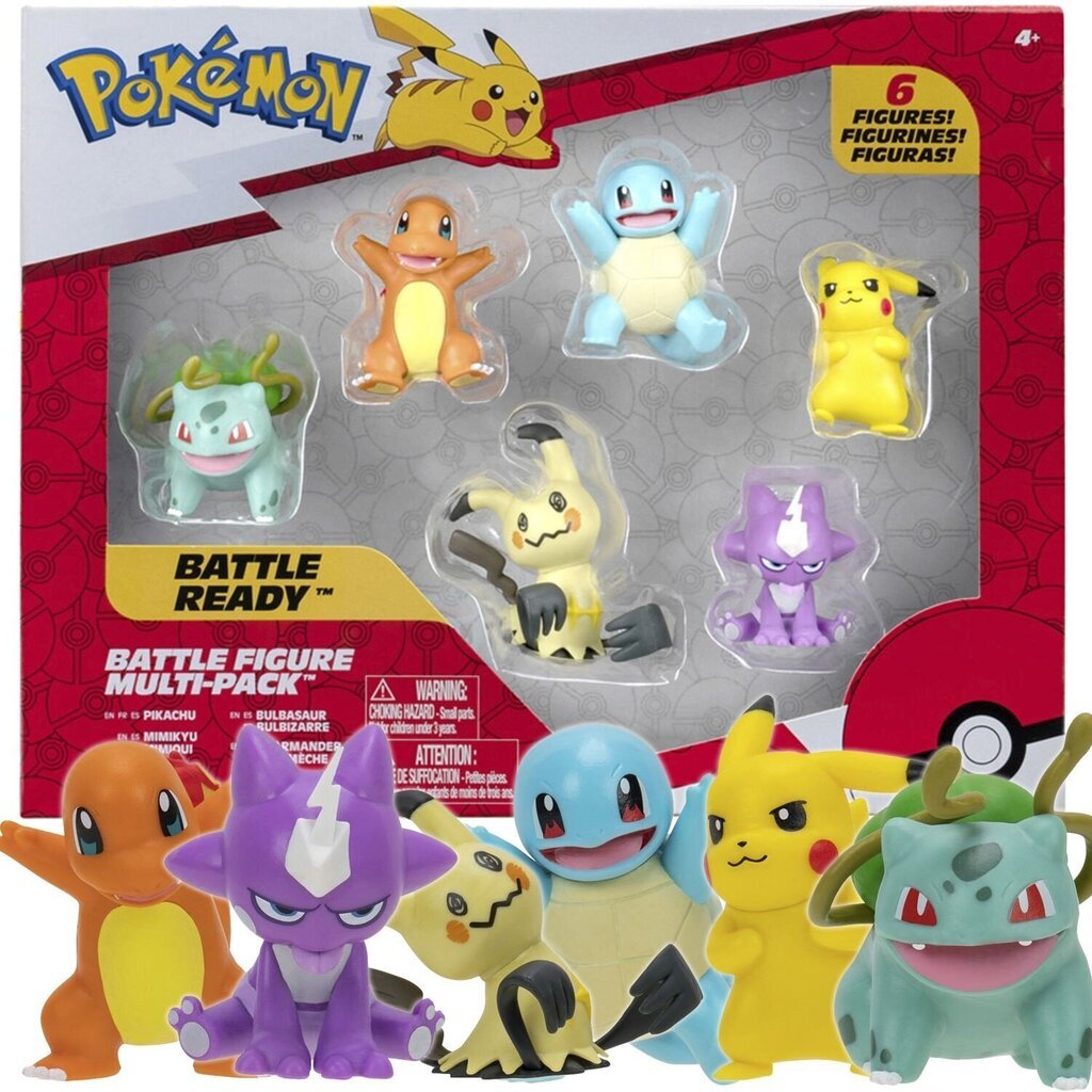 Figūras Pokemon Pikachu PKW2469, 6 gab. cena un informācija | Rotaļlietas zēniem | 220.lv