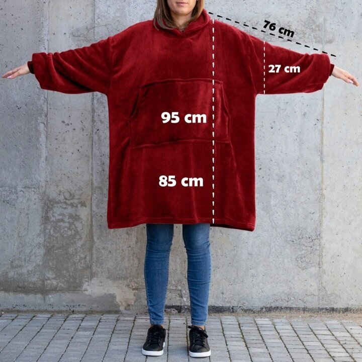Pleds un džemperis ar kapuci vienā, sarkans цена и информация | Oriģināli džemperi | 220.lv