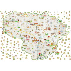 Интерьерная наклейка - карта Литвы цена и информация | Декоративные наклейки | 220.lv