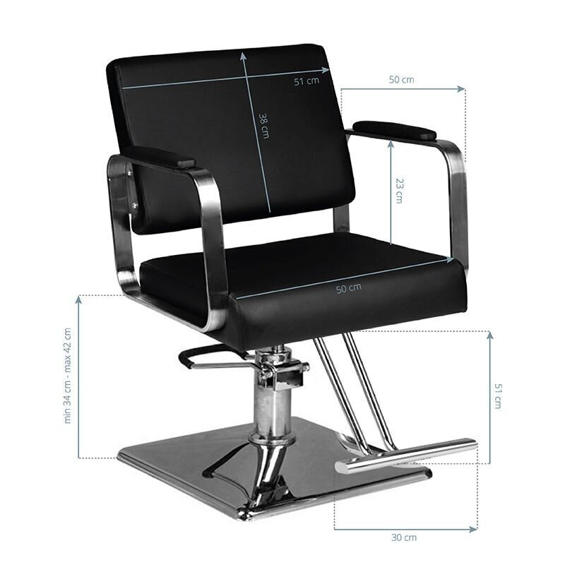 Profesionāls frizieru krēsls HAIR SYSTEM HS202, melns cena un informācija | Mēbeles skaistumkopšanas saloniem | 220.lv