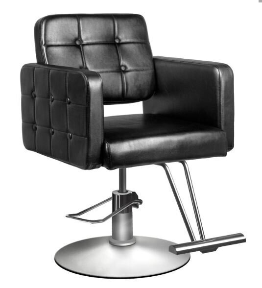 Profesionāls frizieru krēsls ar kājām HAIR SYSTEM 90-1, melns cena un informācija | Mēbeles skaistumkopšanas saloniem | 220.lv
