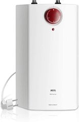 Boilers, 5 l, AEG, bezspiediena, novietojams zem izlietnes HUZ 5 Öko DropStop + trīs virzienu bezspiediena virtuves jaucējkrāns, hroma cena un informācija | AEG Mājai un remontam | 220.lv