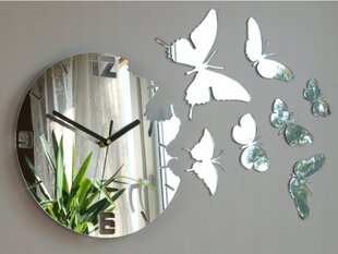 Зеркальные часы с бабочками цена и информация | Часы | 220.lv