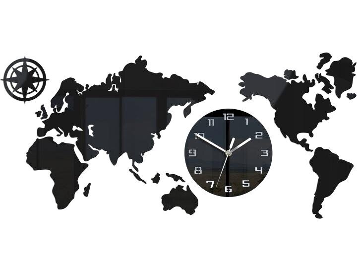 Sienas pulkstenis Pasaules karte cena un informācija | Pulksteņi | 220.lv