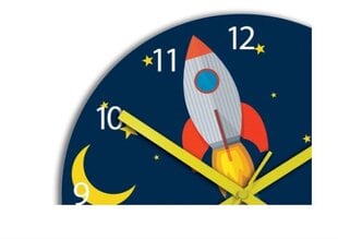 Bērnu sienas pulkstenis Rocket cena un informācija | Pulksteņi | 220.lv