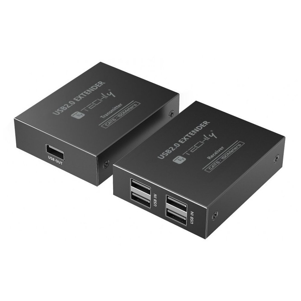 4 portu USB 2.0 Cat6 centrmezgla paplašinātājs līdz 150 m Techly цена и информация | Adapteri un USB centrmezgli | 220.lv