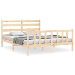 vidaXL gultas rāmis ar galvgali, 5FT, King size izmērs, masīvkoks цена и информация | Кровати | 220.lv