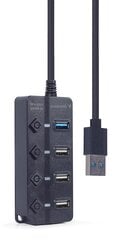 Adapteris Gembird UHB-U3P1U2P3P-01 4 portu USB centrmezgls (1 x USB 3.1 + 3 x USB 2.0) цена и информация | Адаптеры и USB разветвители | 220.lv