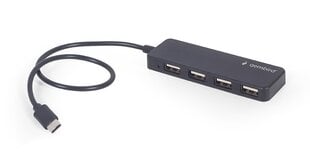 USB Centrmezgls Gembird 4-port USB Type-C Black cena un informācija | Adapteri un USB centrmezgli | 220.lv