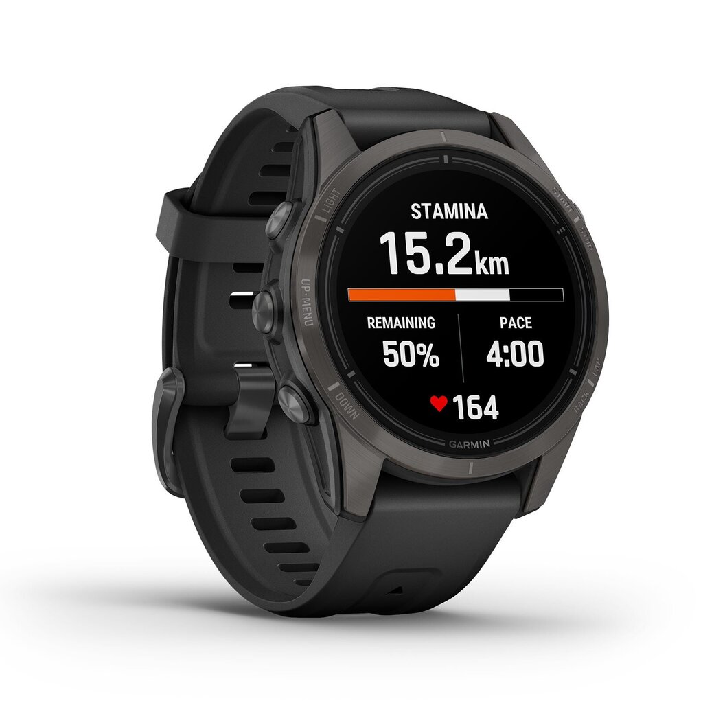 Garmin epix Pro Gen 2 Sapphire Carbon Gray DLC Titanium/Black 42mm cena un informācija | Viedpulksteņi (smartwatch) | 220.lv