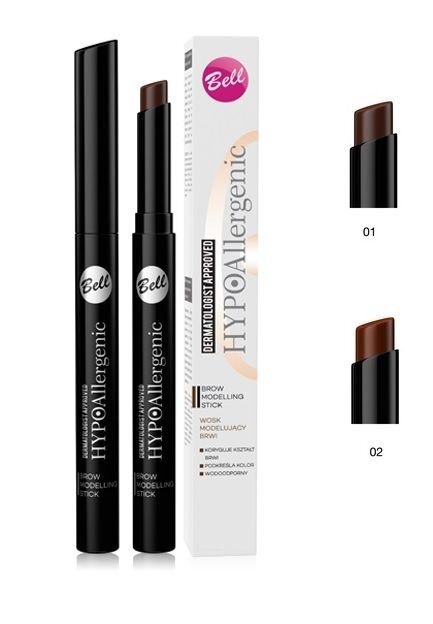 Uzacu vasks Bell HypoAllergenic Brow Modelling Stick 7 g, 02 cena un informācija | Uzacu krāsas, zīmuļi | 220.lv